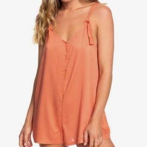 Roxy Orange Cutty Heart Strappy Romper - Medium
